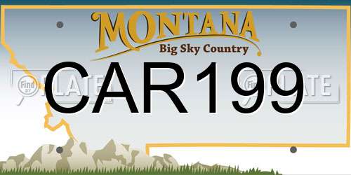 CAR199 Montana License Plate