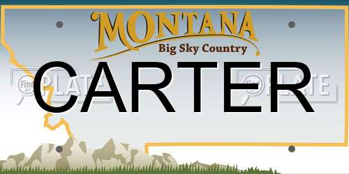CARTER Montana License Plate