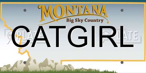 CATGIRL Montana License Plate