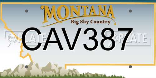 CAV387 Montana License Plate