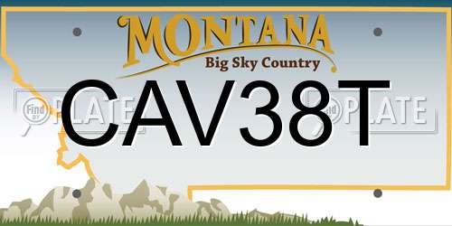 CAV38T Montana License Plate