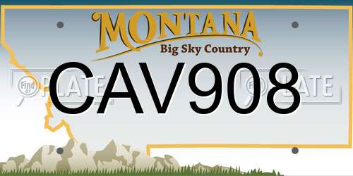 CAV908 Montana License Plate