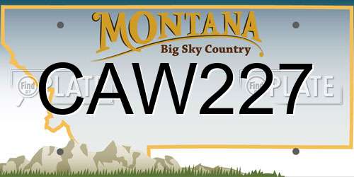 CAW227 Montana License Plate