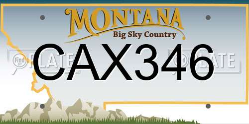 CAX346 Montana License Plate