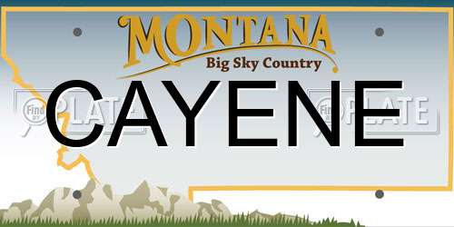 CAYENE Montana License Plate