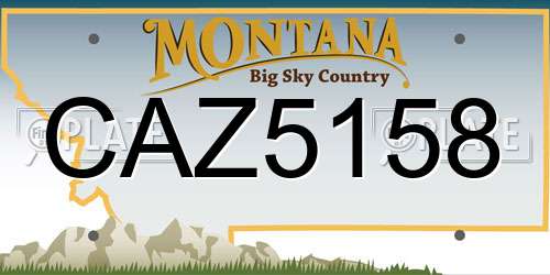 CAZ5158 Montana License Plate