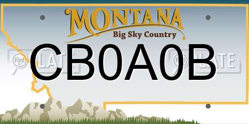 CB0A0B Montana License Plate