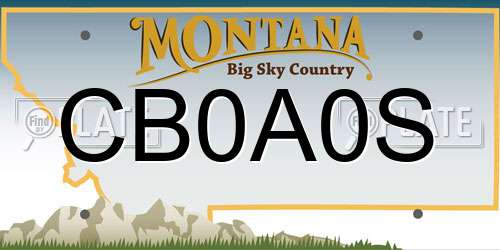 CB0A0S Montana License Plate