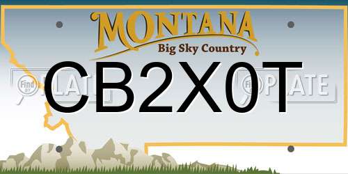 CB2X0T Montana License Plate