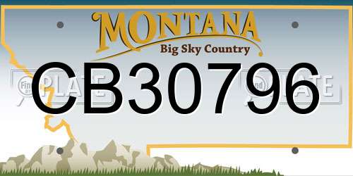 CB30796 Montana License Plate
