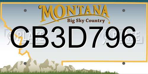 CB3D796 Montana License Plate