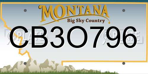 CB3O796 Montana License Plate