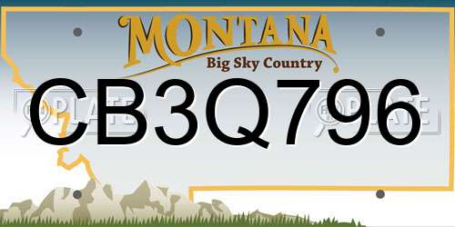 CB3Q796 Montana License Plate