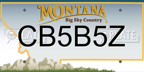 CB5B5Z Montana License Plate