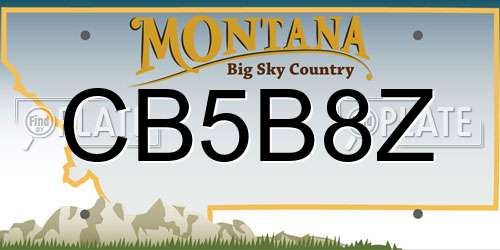 CB5B8Z Montana License Plate