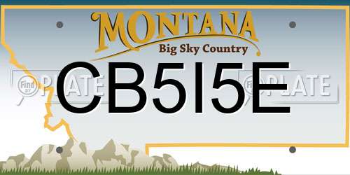 CB5I5E Montana License Plate