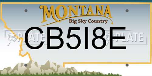 CB5I8E Montana License Plate