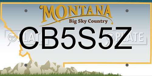 CB5S5Z Montana License Plate