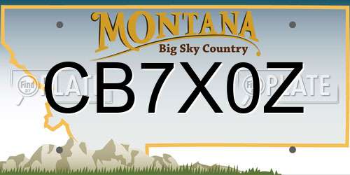 CB7X0Z Montana License Plate