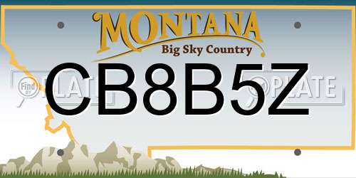 CB8B5Z Montana License Plate