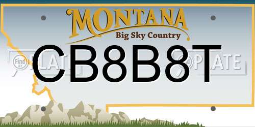 CB8B8T Montana License Plate