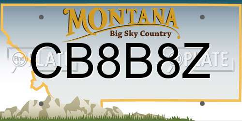 CB8B8Z Montana License Plate