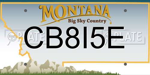 CB8I5E Montana License Plate