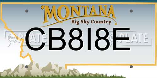 CB8I8E Montana License Plate
