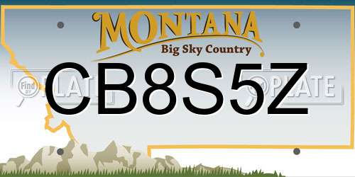 CB8S5Z Montana License Plate