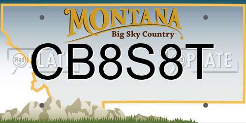 CB8S8T Montana License Plate