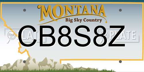 CB8S8Z Montana License Plate