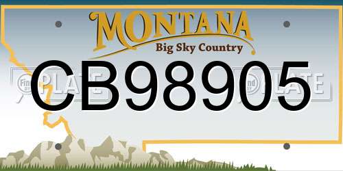 CB98905 Montana License Plate