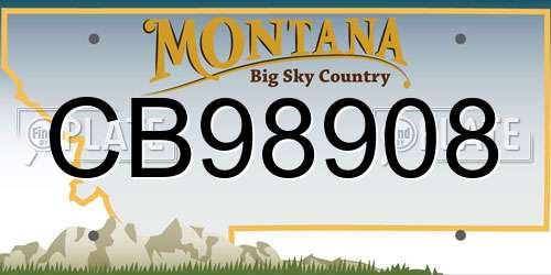 CB98908 Montana License Plate