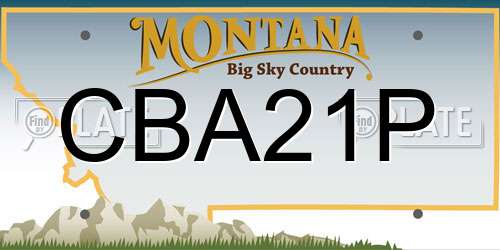 CBA21P Montana License Plate