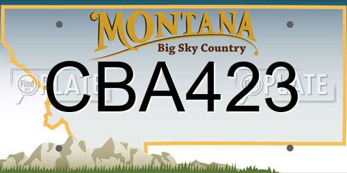 CBA423 Montana License Plate
