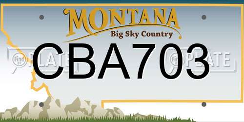 CBA703 Montana License Plate