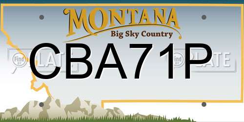 CBA71P Montana License Plate