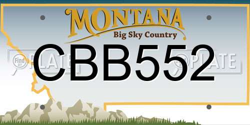 CBB552 Montana License Plate