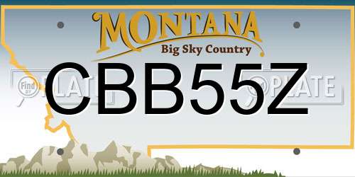 CBB55Z Montana License Plate