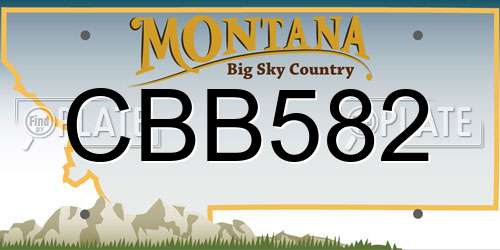 CBB582 Montana License Plate