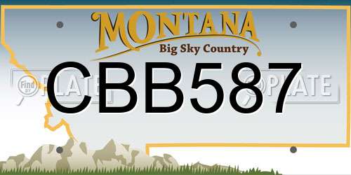 CBB587 Montana License Plate