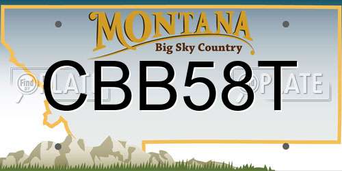 CBB58T Montana License Plate