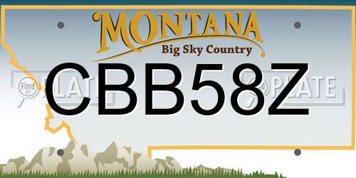 CBB58Z Montana License Plate
