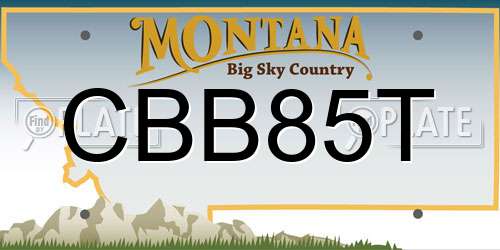 CBB85T Montana License Plate