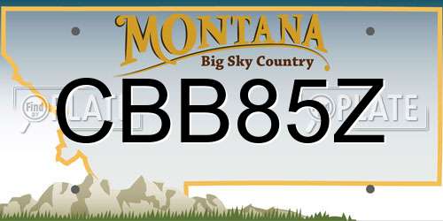 CBB85Z Montana License Plate
