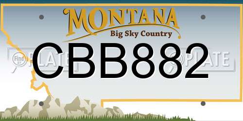 CBB882 Montana License Plate