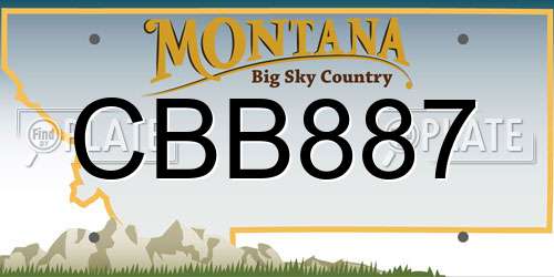 CBB887 Montana License Plate