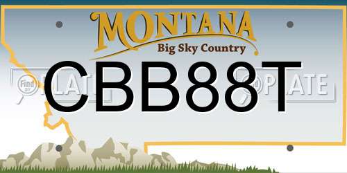 CBB88T Montana License Plate
