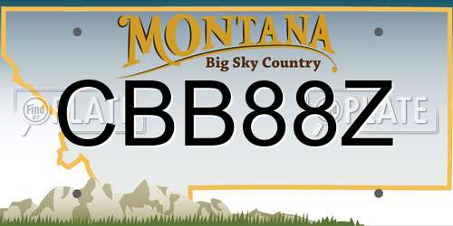 CBB88Z Montana License Plate