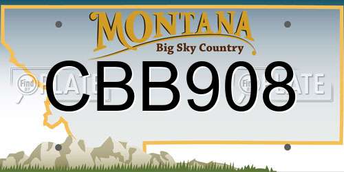 CBB908 Montana License Plate